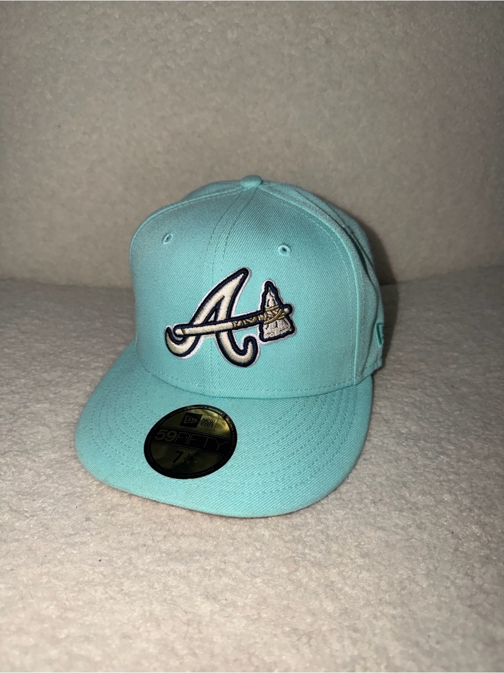 New Era mens Aqua Atlanta Braves Fitted Cap